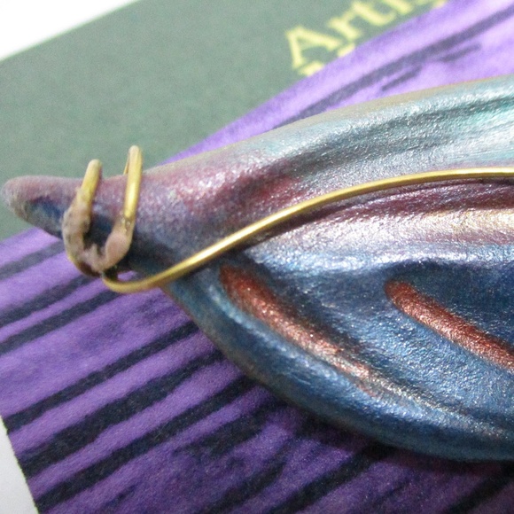 ARTIST MARKET Glass Copper Wire Brooch Handcrafted - Picture 7 of 8